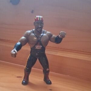 Wrestling Action Figure with Black and Brown Outfit